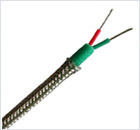 Silicone rubber insulated thermocouple extension wire with stainless steel overbraid