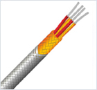 fiberglass insulated thermocouple extension wire with stainless steel overbraid