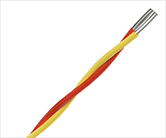 Fiberglass insulated twisted pair thermocouple wire and thermocouple extension wire