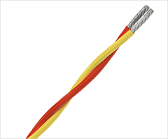 High temperature fiberglass insulated twisted pair thermocouple wire and thermocouple extension wire