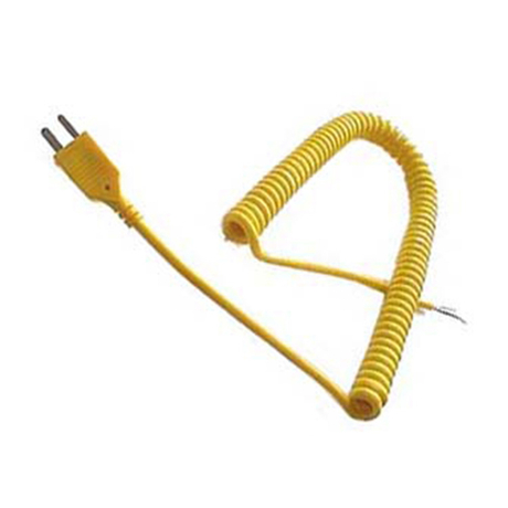 ANSI Color Coded K Type Coiled Cords Thermocouple With Molded Mini Plug 